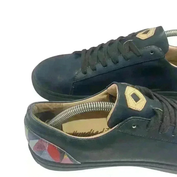 Six Hundred Four  Unisex  Blue Print Leather Sneakers SZ 10 M/ 11.5W/ EUR  43.5 - Picture 8 of 11